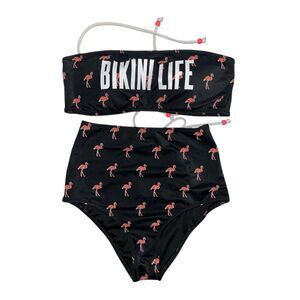 Victoria's Secret Black Flamingo Bikini Set Small Bikini Life Summer Swimwear